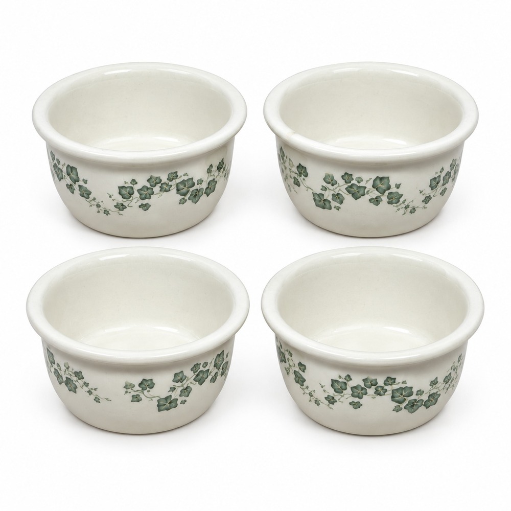 Set of 4 Corelle Coordinates Stoneware Callaway Ivy Ramekin  Custard Bowl 7 oz